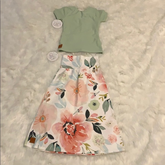 Brooklynn + Grey Other - Brooklynn + Grey Maxi Skirt & Fitted Tee Top